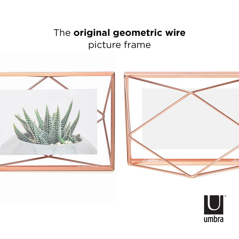 Umbra Prisma Picture Frame, 4x6 Metal Photo Display for Desk or Wall, 4" x 6", Copper - Image 3